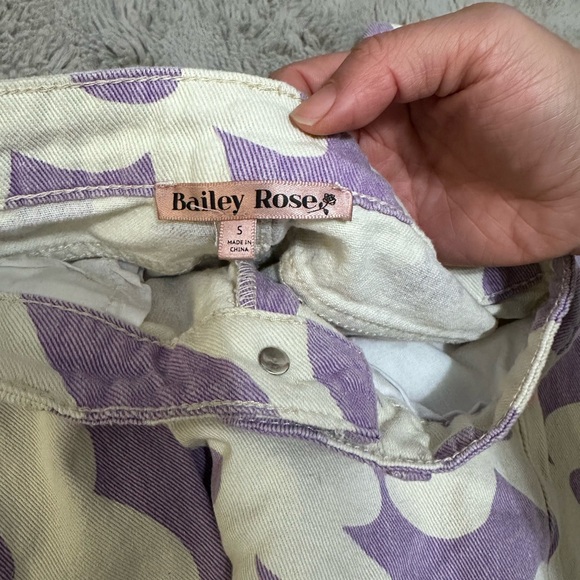 Casual Purple Wide-Legged Pants with Abstract Cow Print - Picture 3 of 3